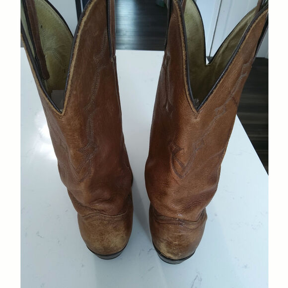 Abilene Vintage leather riding biker work boots Brown Men's 8 - Picture 4 of 8